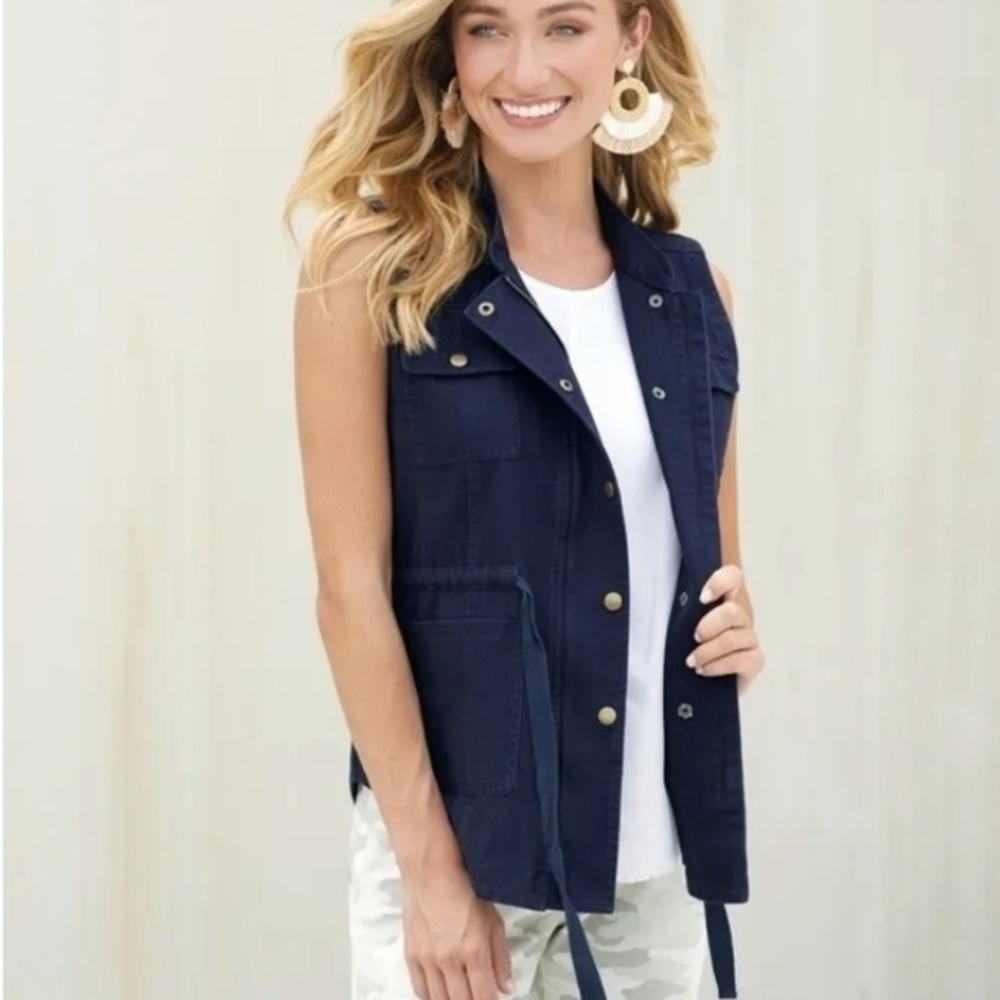 Mud Pie Navy Sleeveless Vest